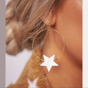 Gold Hoop & Star Earrings